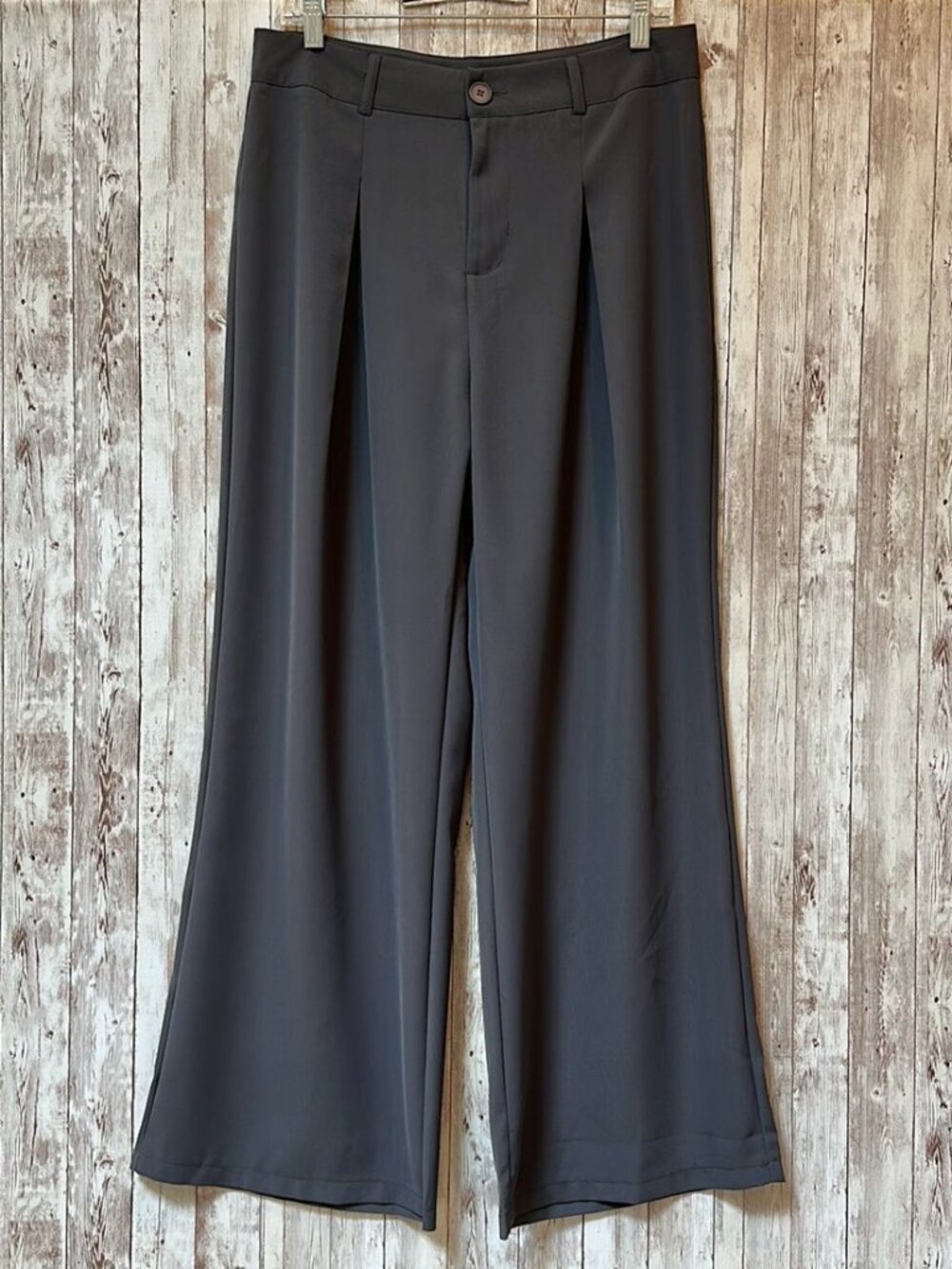 Thread & Supply Wide Leg Pleated HR Pants Trousers sz Large 28" Gray Office